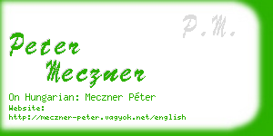 peter meczner business card